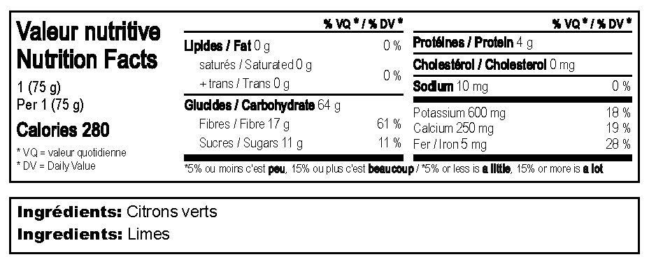 Limes déshydratées
